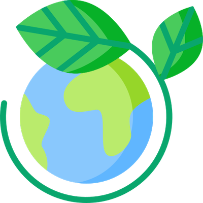planet Earth surrounded by a plant